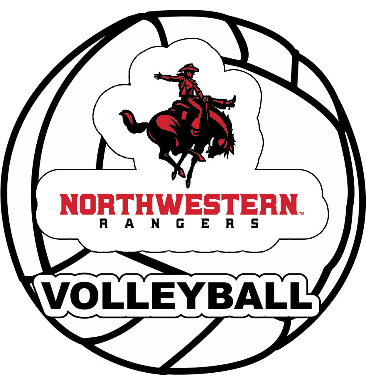 Northwestern Oklahoma State University 4-Inch Round Volleyball Vinyl Decal Sticker