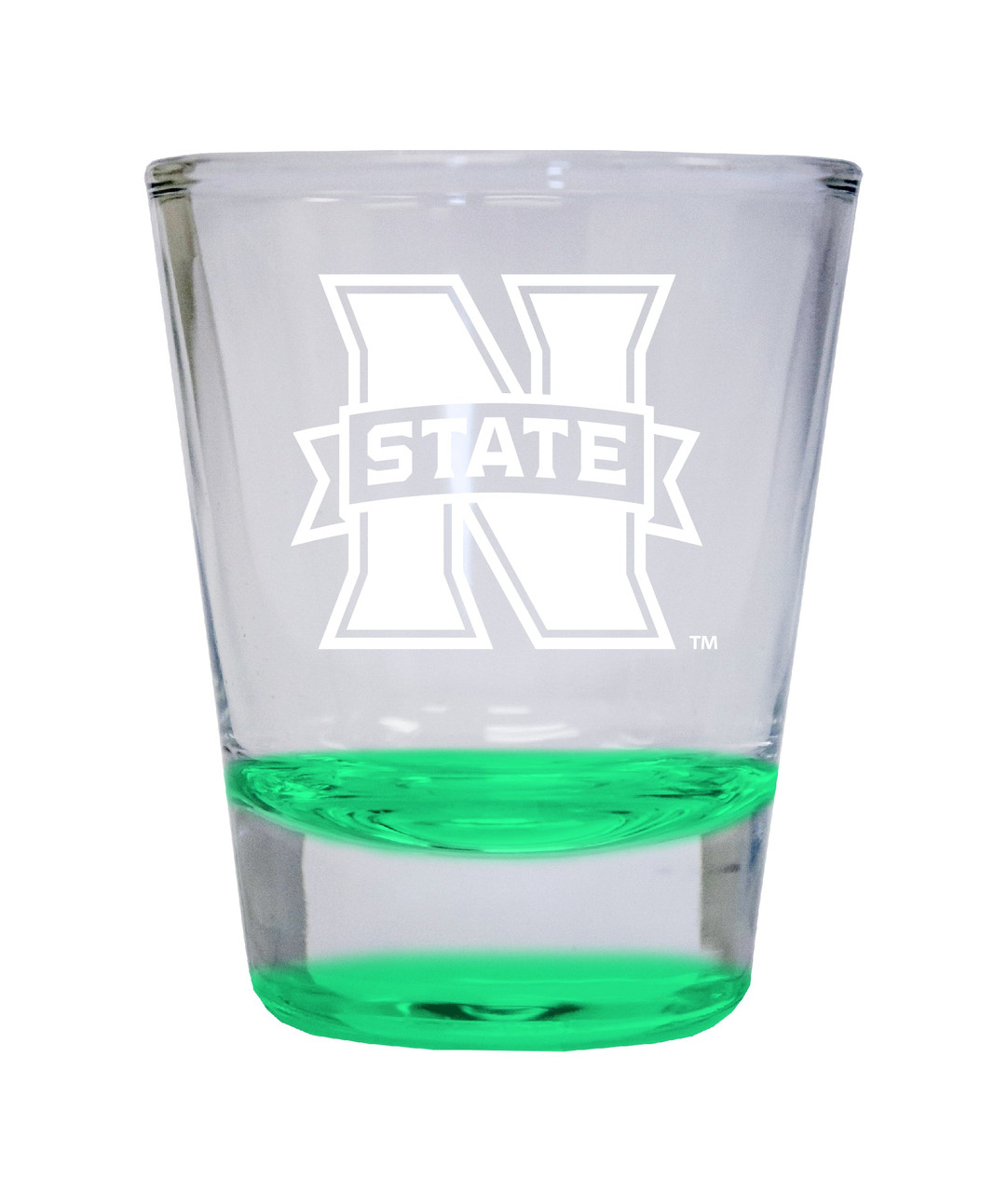 Northwestern Oklahoma State University Etched Round Shot Glass 2 oz Green