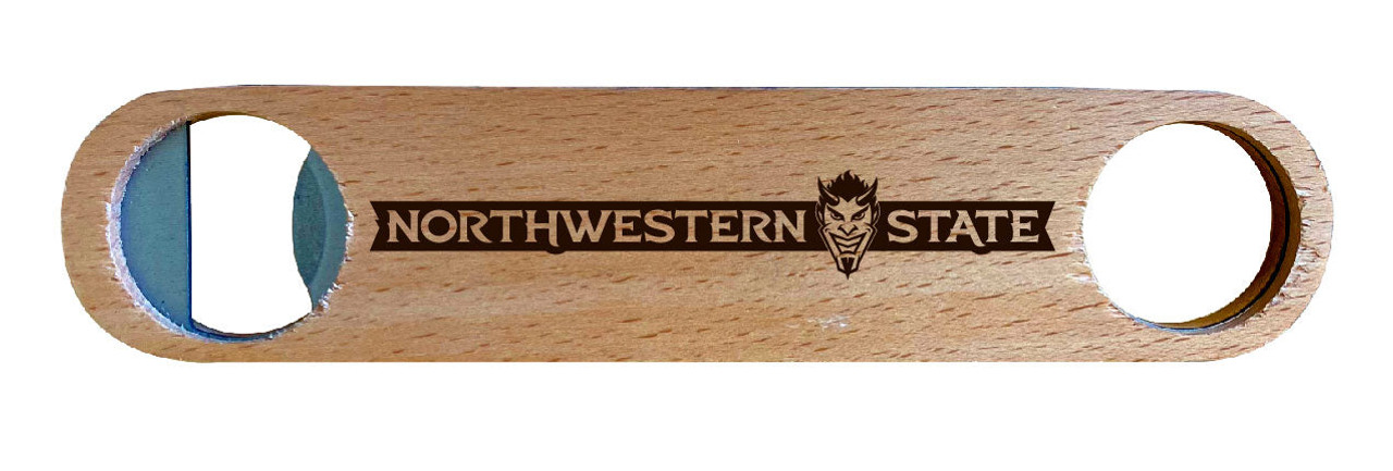 Northwestern State Demons Laser Etched Wooden Bottle Opener College Logo Design