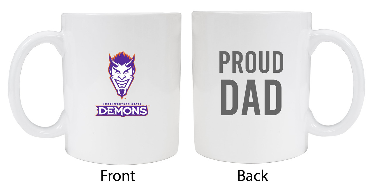 Northwestern State DemonsProud Dad White Ceramic Coffee Mug (White).