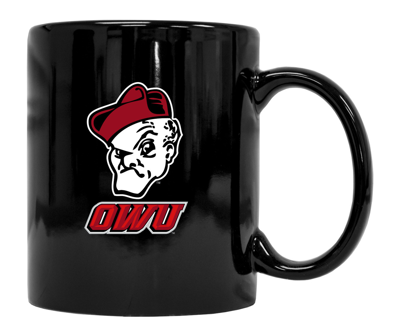 Ohio Wesleyan University Black Ceramic Mug (Black).