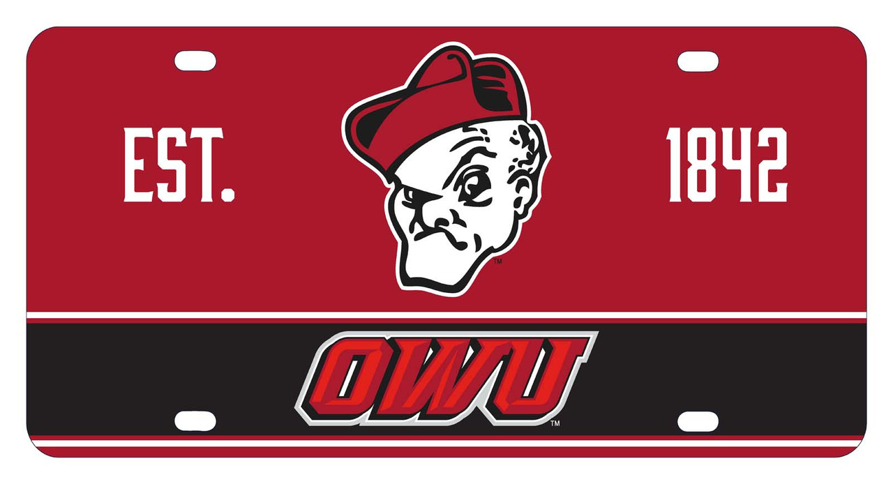 Ohio Wesleyan University Metal License Plate