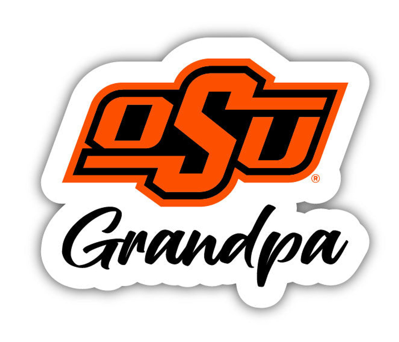 Oklahoma State Cowboys 4 Inch Proud Grandpa Die Cut Decal
