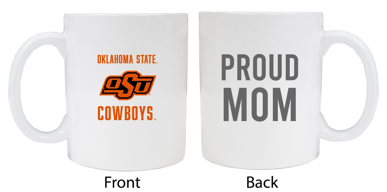 Oklahoma State Cowboys Proud Mom White Ceramic Coffee Mug 2-Pack (White).