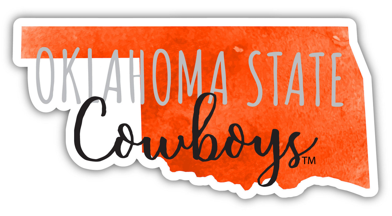 Oklahoma State Cowboys Watercolor State Die Cut Decal 2-Inch