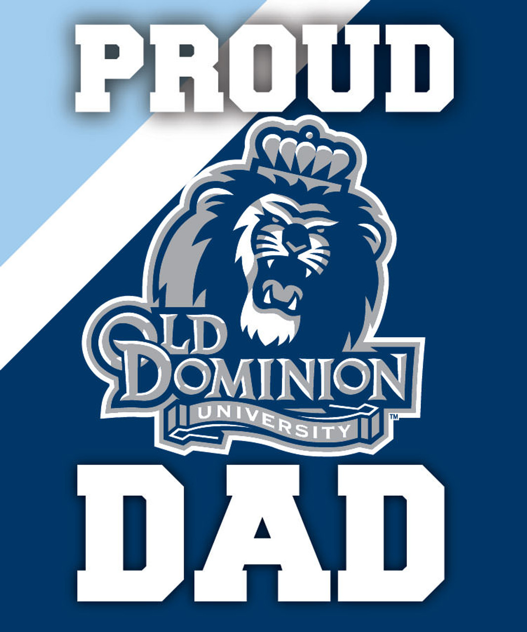 Old Dominion Monarchs NCAA Collegiate 5x6 Inch Rectangle Stripe Proud Dad Decal Sticker