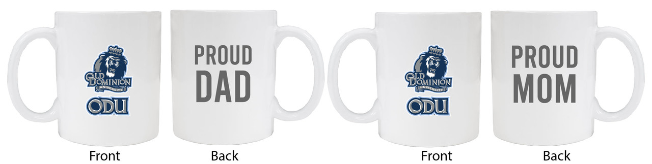 Old Dominion Monarchs Proud Mom And Dad White Ceramic Coffee Mug 2 pack (White).