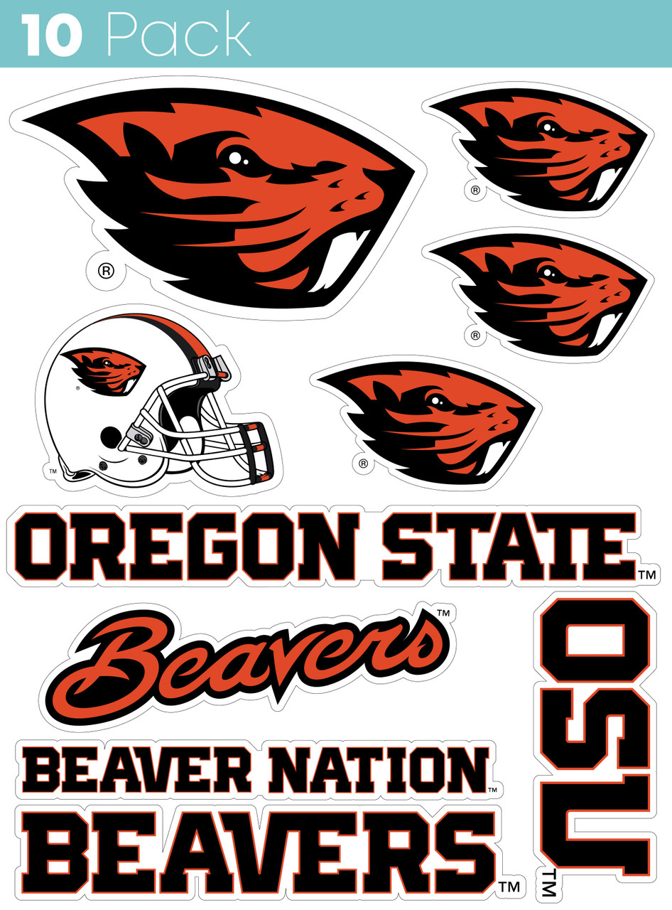 Oregon State Beavers 10 Pack Collegiate Vinyl Decal Sticker