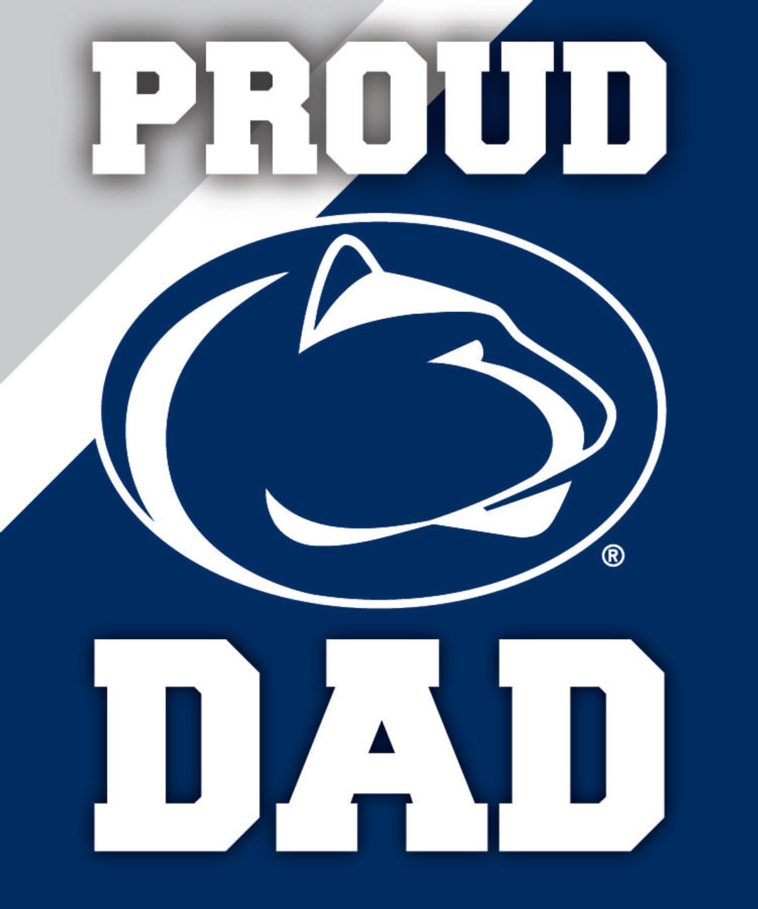 Penn State Nittany Lions NCAA Collegiate 5x6 Inch Rectangle Stripe Proud Dad Decal Sticker