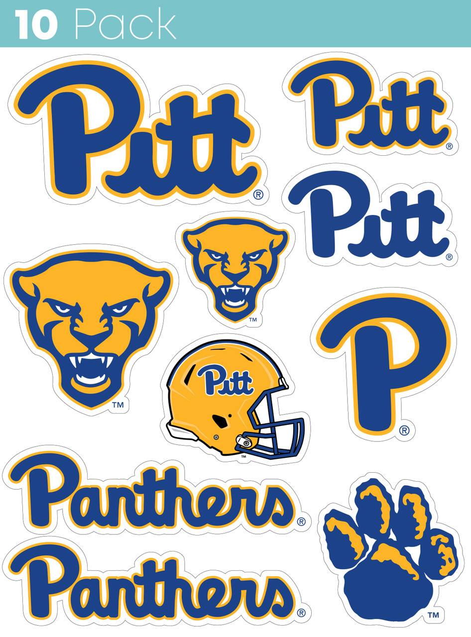 Pittsburgh Panthers 10 Pack Collegiate Vinyl Decal Sticker