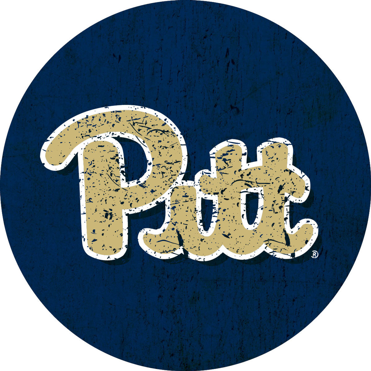 Pittsburgh Panthers Distressed Wood Grain 4 Inch Round Magnet