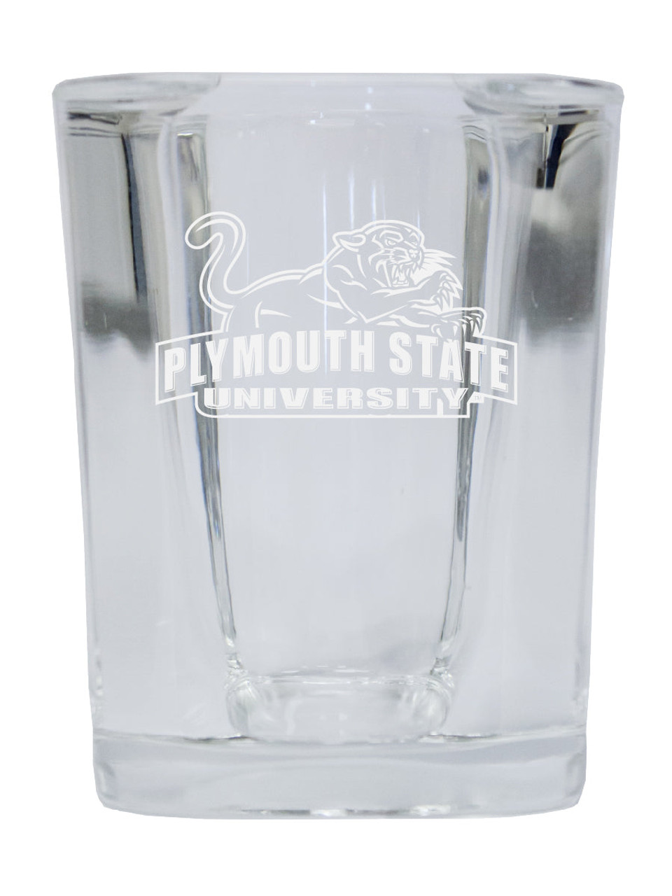 Plymouth State University 2 Ounce Square Shot Glass laser etched logo Design