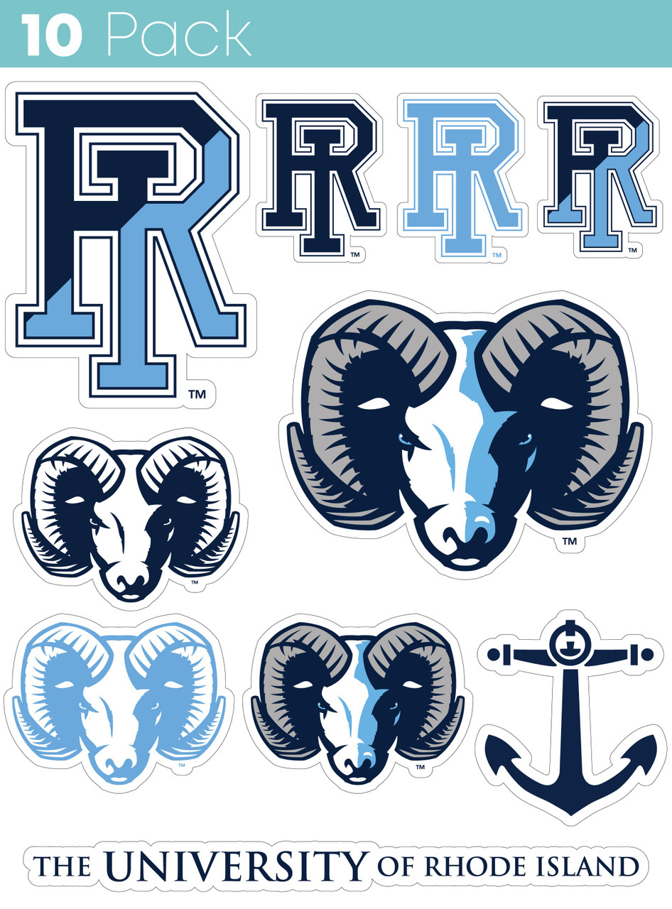 Rhode Island University 10 Pack Collegiate Vinyl Decal Sticker