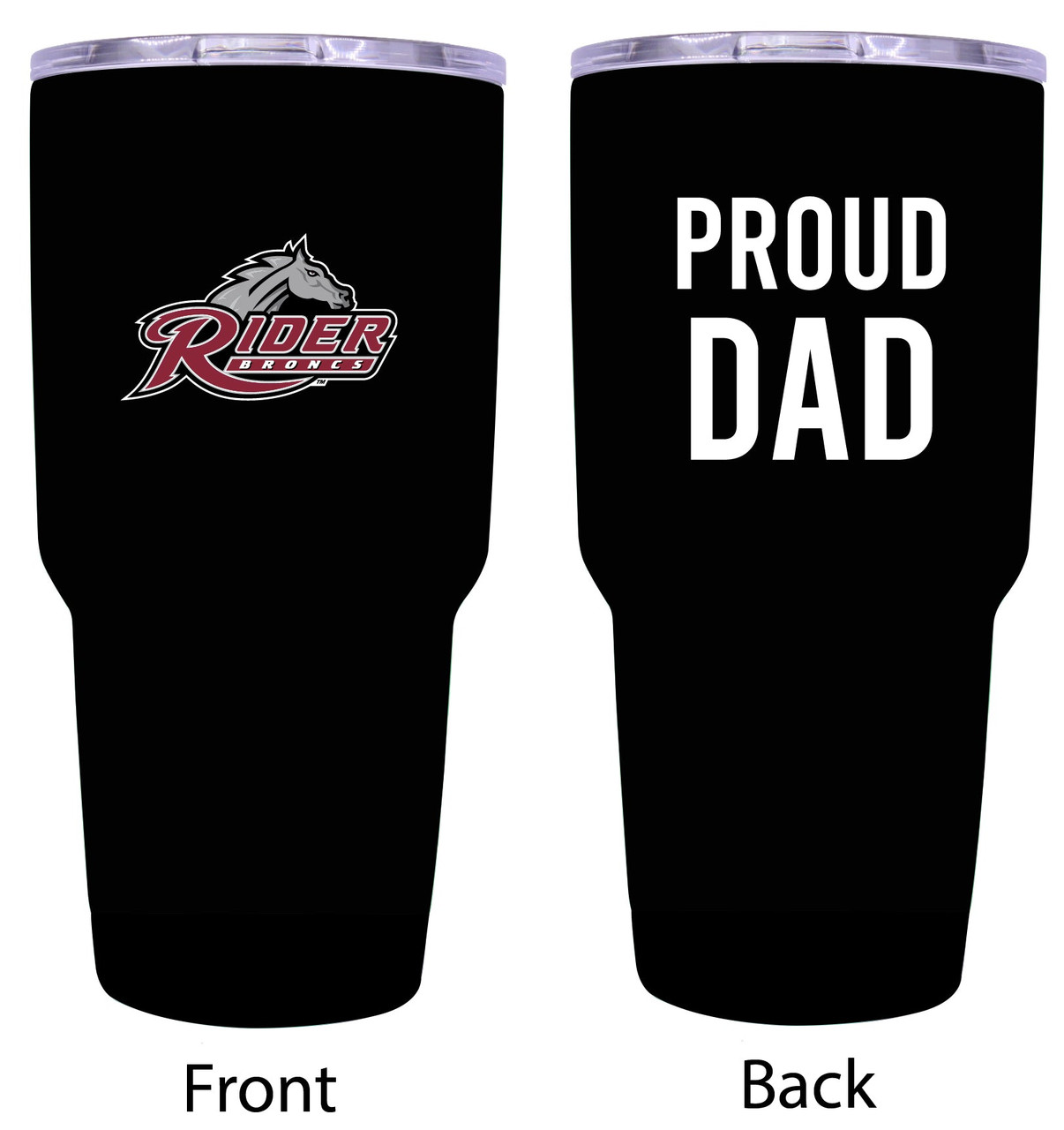 Rider University Broncs Proud Dad 24 oz Insulated Stainless Steel Tumblers Choose Your Color.