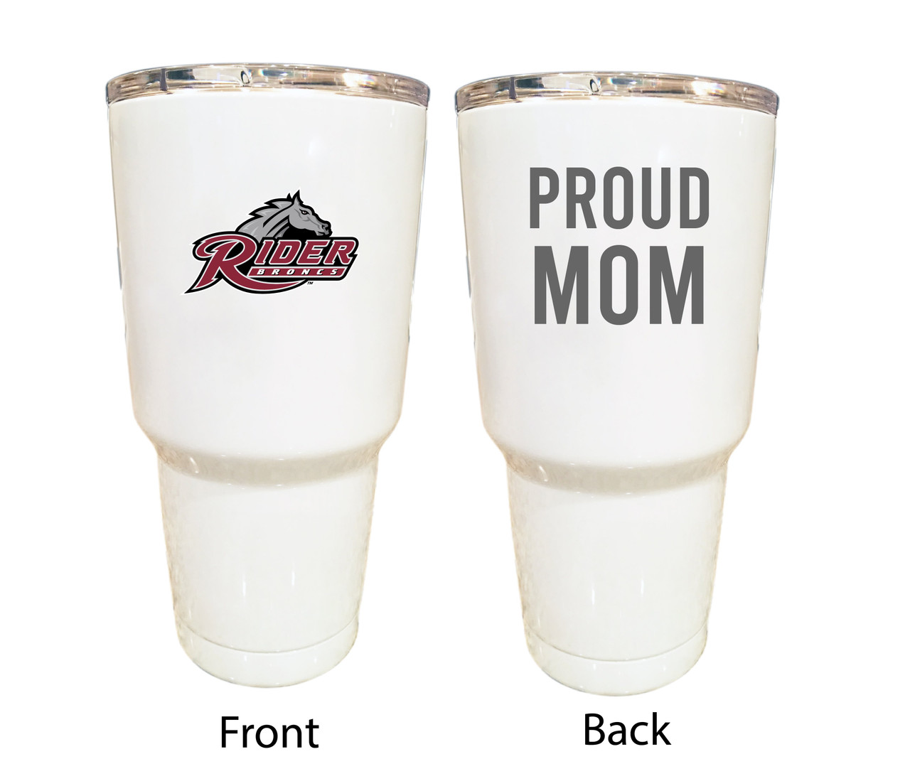 Rider University Broncs Proud Mom 24 oz Insulated Stainless Steel Tumblers Choose Your Color.