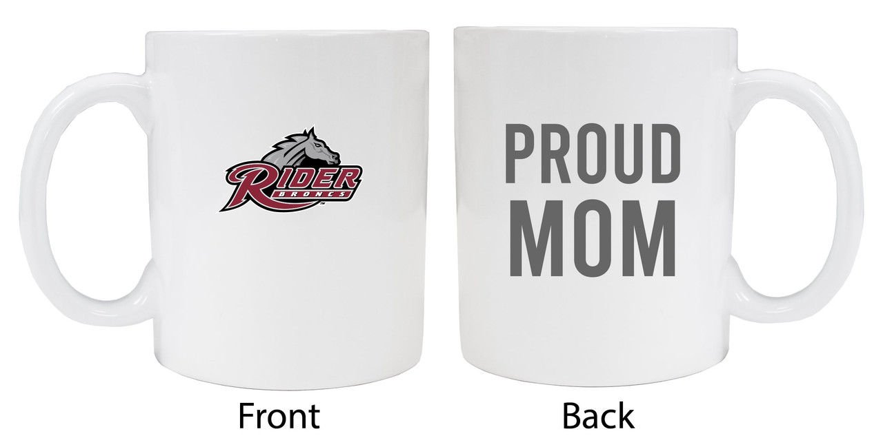 Rider University Broncs Proud Mom White Ceramic Coffee Mug (White).