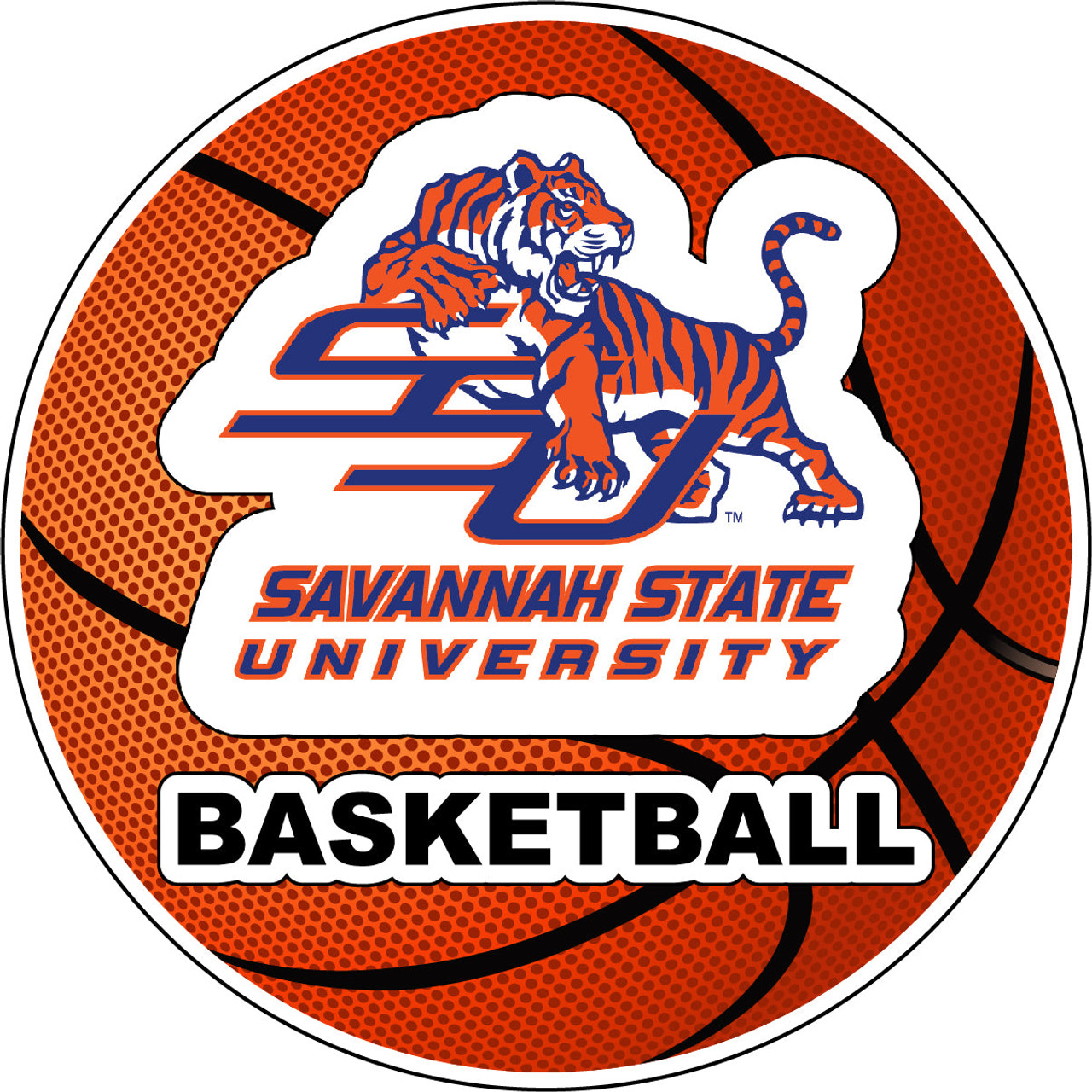 Savannah State University 4-Inch Round Basketball Vinyl Decal Sticker