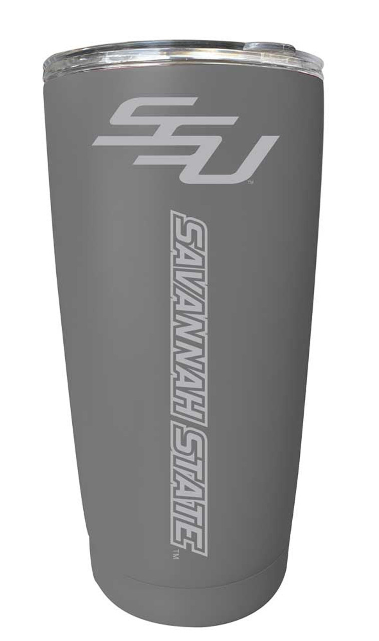 Savannah State University Etched 16 oz Stainless Steel Tumbler (Gray)