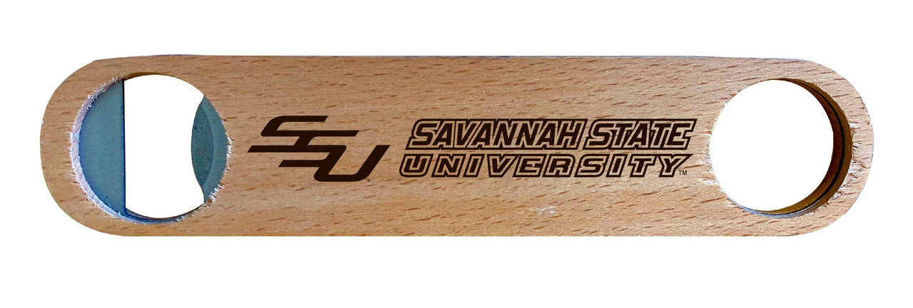 Savannah State University Laser Etched Wooden Bottle Opener College Logo Design
