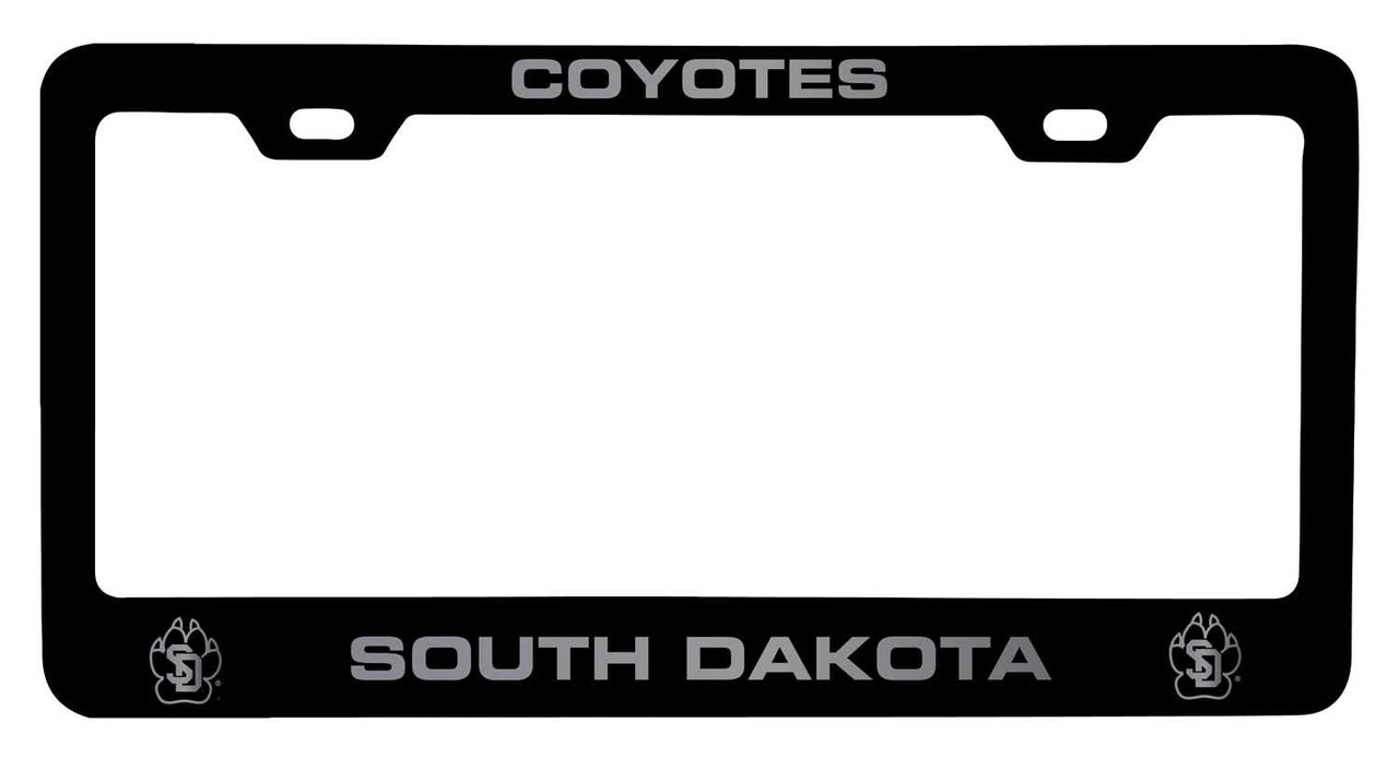 South Dakota Coyotes Laser Engraved Metal License Plate Frame Choose Your Color