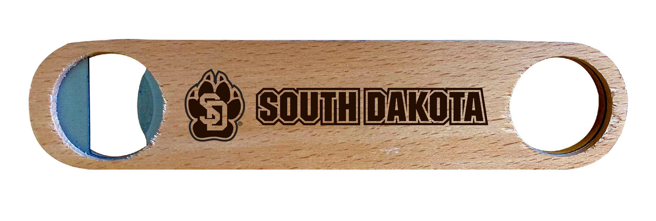 South Dakota Coyotes Laser Etched Wooden Bottle Opener College Logo Design