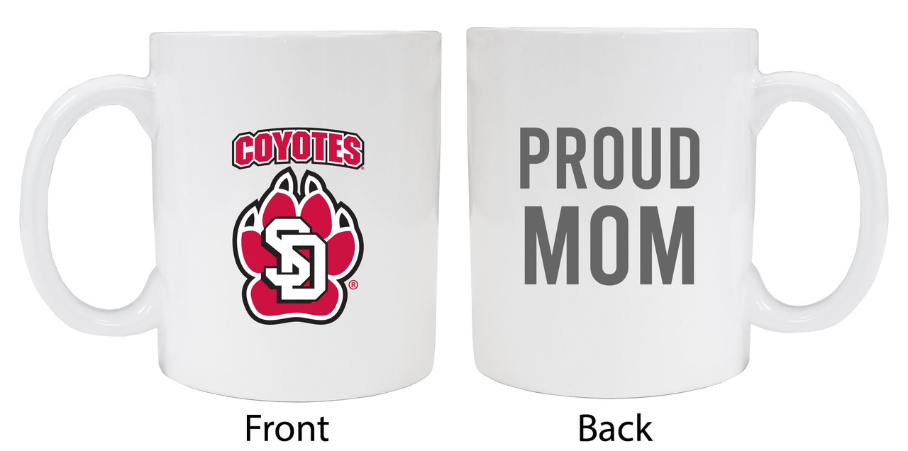 South Dakota Coyotes Proud Mom White Ceramic Coffee Mug (White).