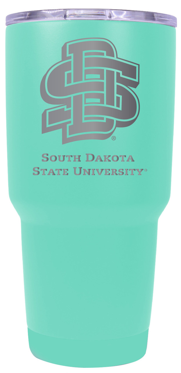 South Dakota State Jackrabbits 24 oz Insulated Tumbler Etched - Seafoam