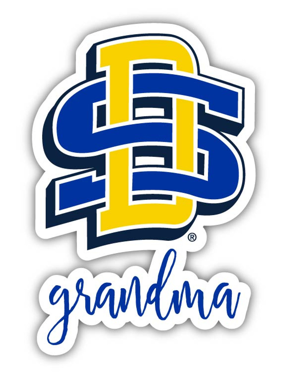 South Dakota State Jackrabbits 4 Inch Proud Grand Mom Die Cut Decal