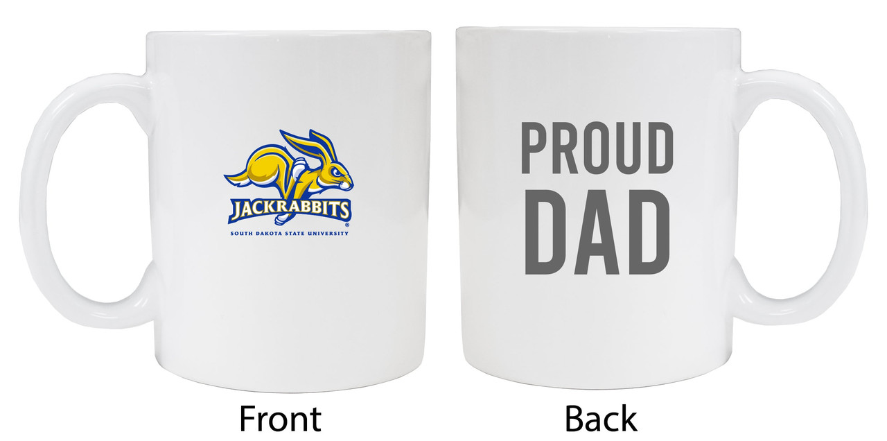 South Dakota State Jackrabbits Proud Dad White Ceramic Coffee Mug (White).