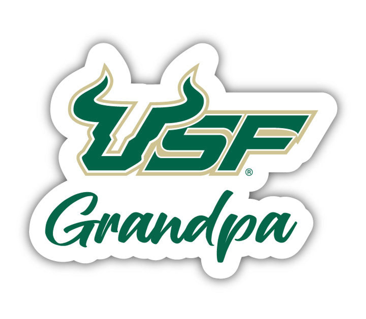 South Florida Bulls 4 Inch Proud Grandpa Die Cut Decal