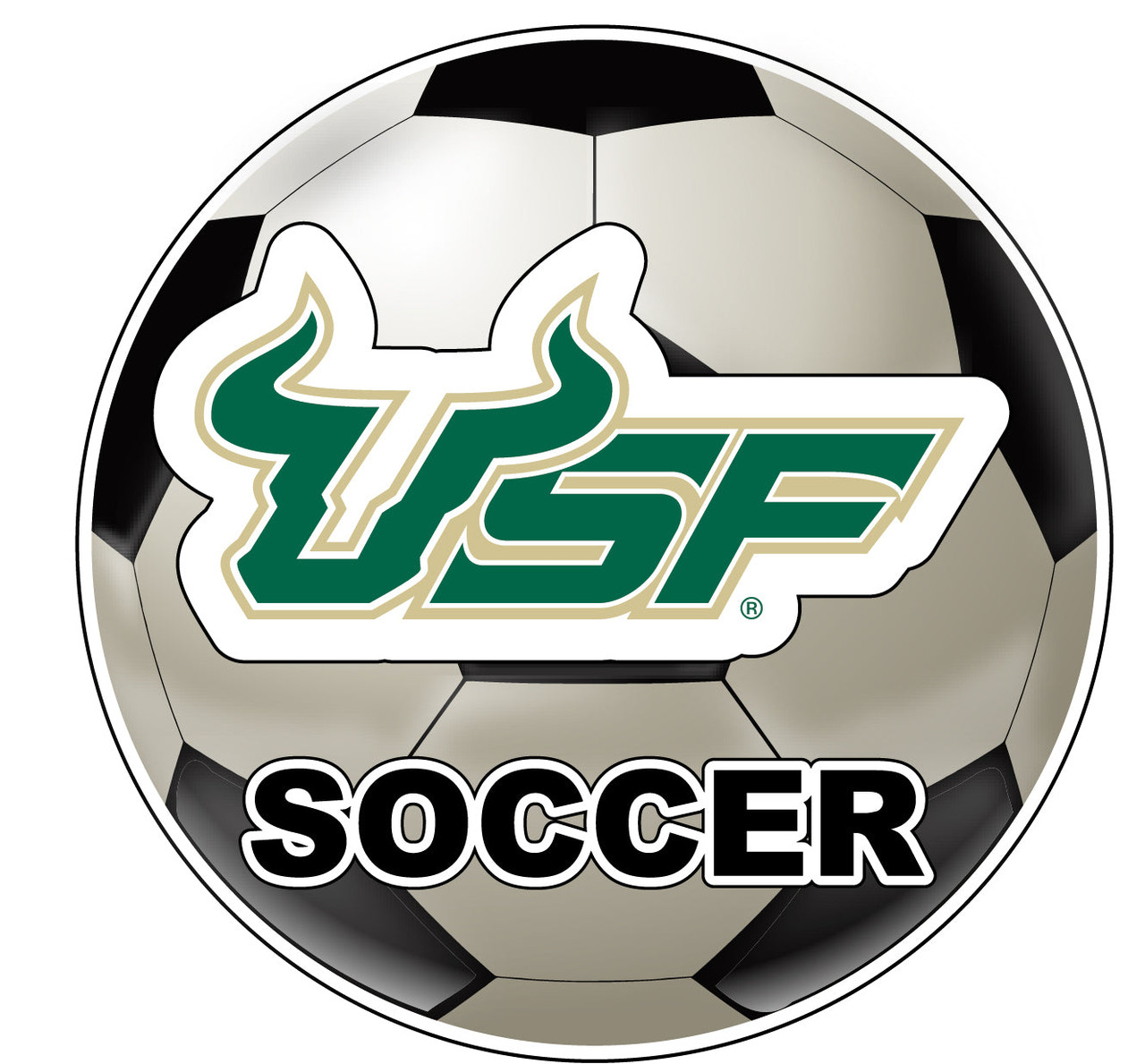 South Florida Bulls 4-Inch Round Soccer Ball Vinyl Decal Sticker