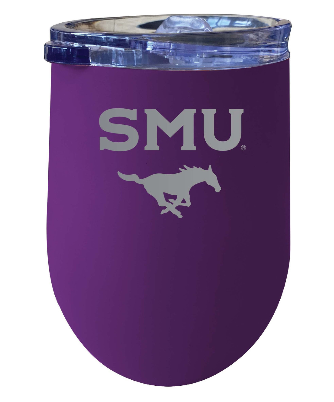 Southern Methodist University 12 oz Etched Insulated Wine Stainless Steel Tumbler Purple