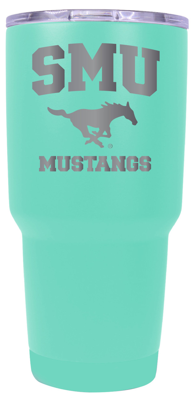 Southern Methodist University 24 oz Insulated Tumbler Etched - Seafoam