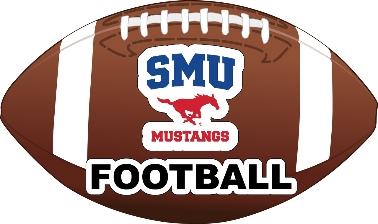 Southern Methodist University 4-Inch Round Football Vinyl Decal Sticker