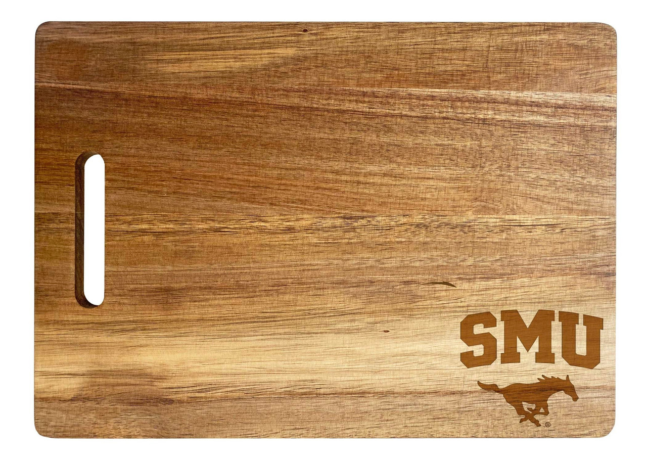 Southern Methodist University Engraved Wooden Cutting Board 10" x 14" Acacia Wood