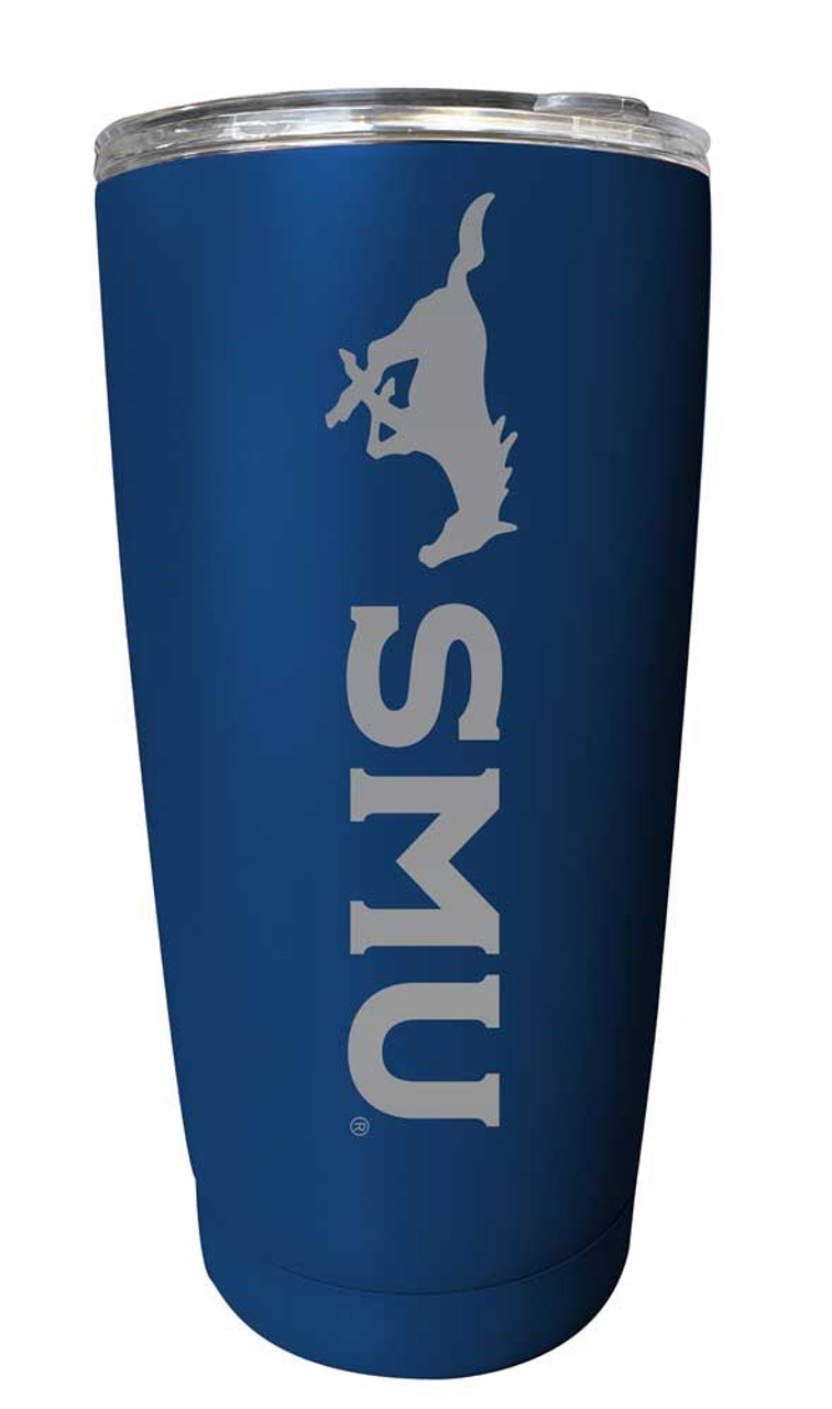Southern Methodist University Etched 16 oz Stainless Steel Tumbler (Choose Your Color)