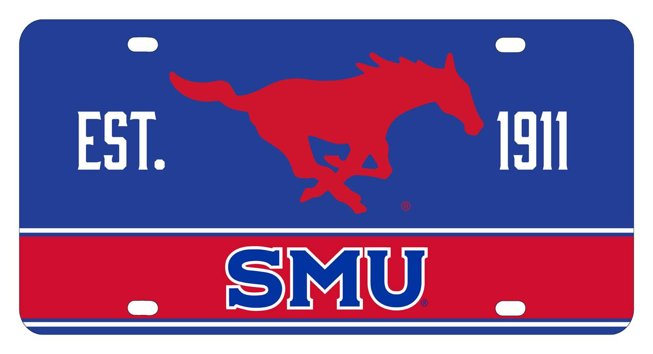 Southern Methodist University Metal License Plate