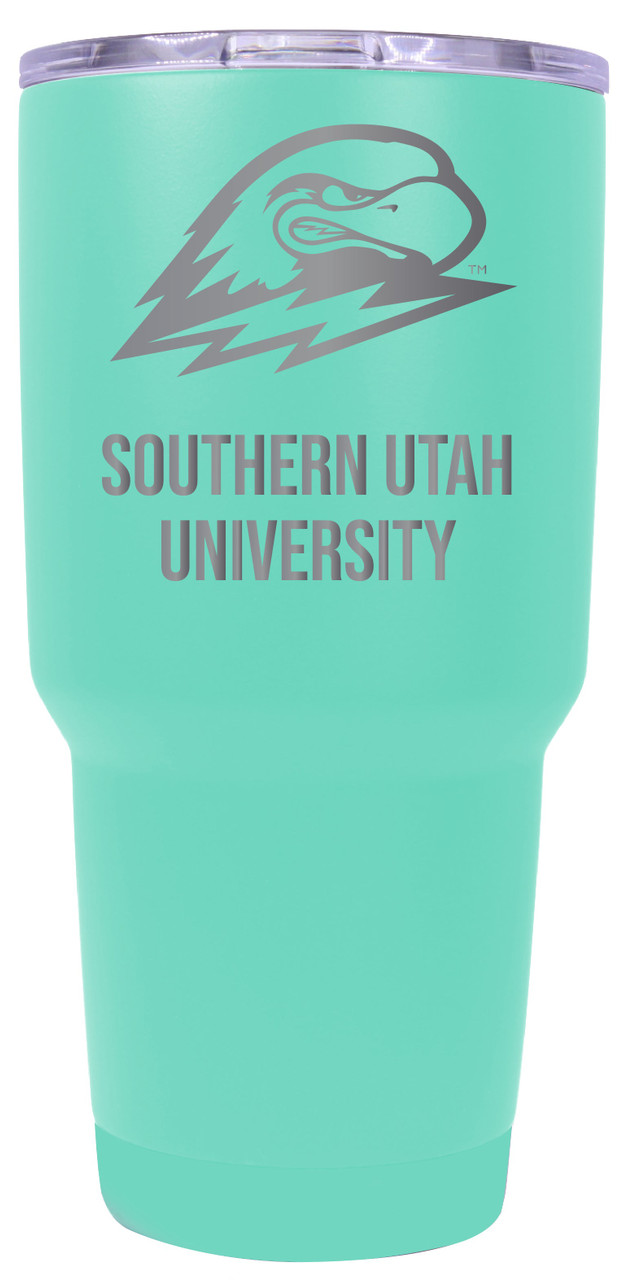 Southern Utah University 24 oz Insulated Tumbler Etched - Seafoam
