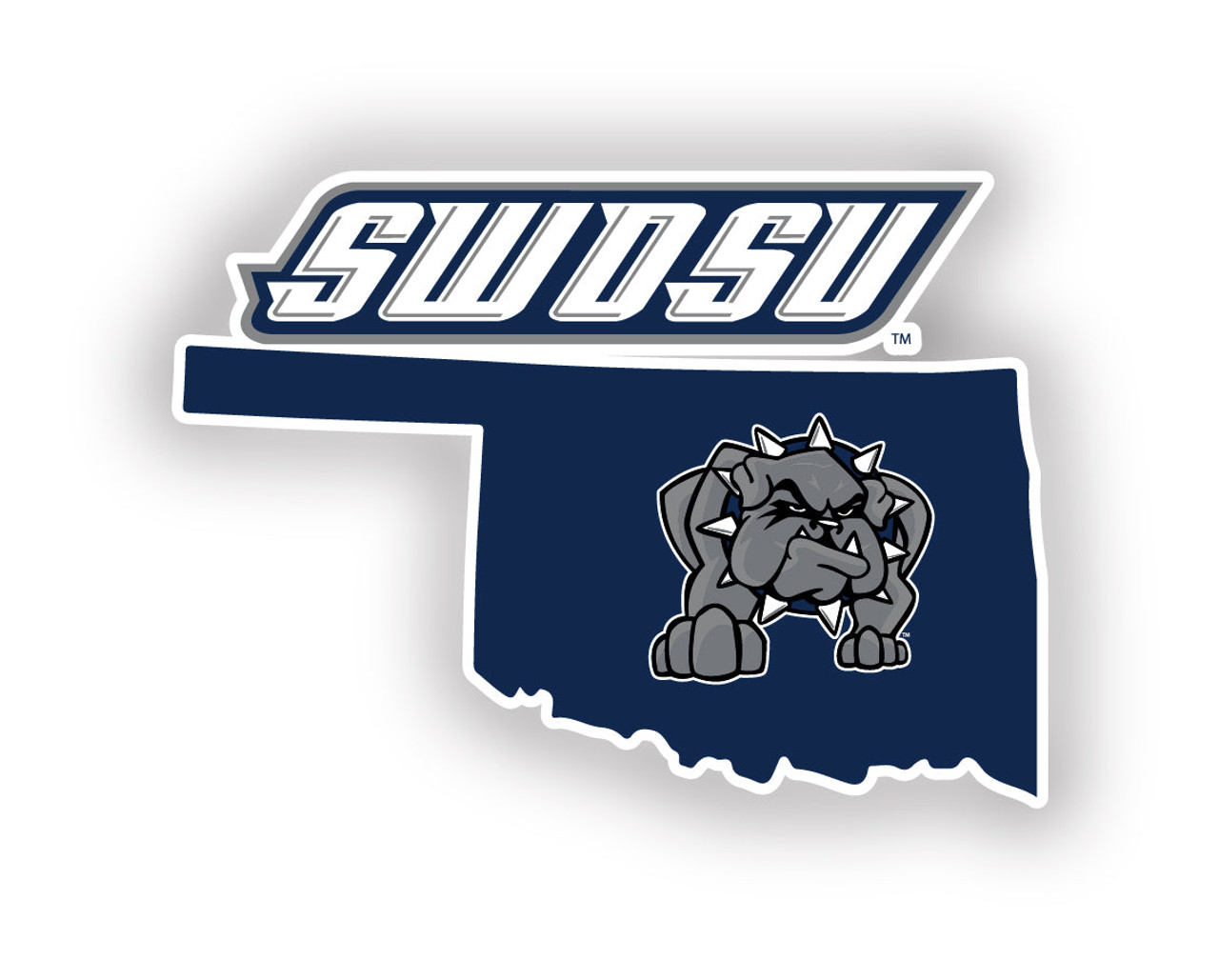 Southwestern Oklahoma State University 4 Inch State Shape Vinyl Decal Sticker