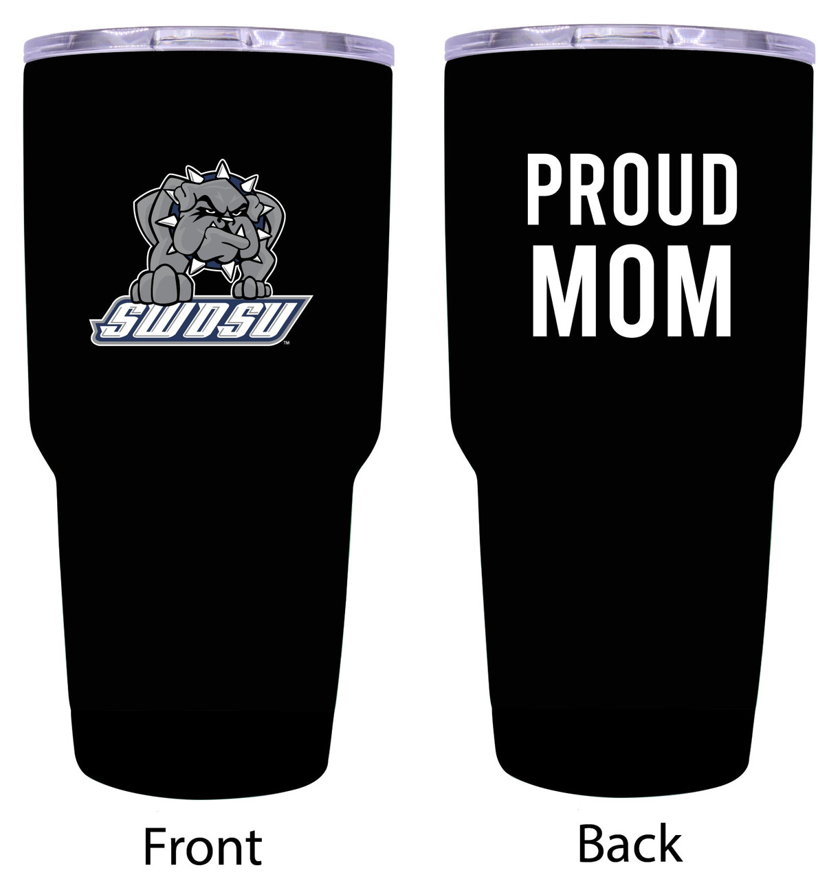 Southwestern Oklahoma State University Proud Mom 24 oz Insulated Stainless Steel Tumblers Black.