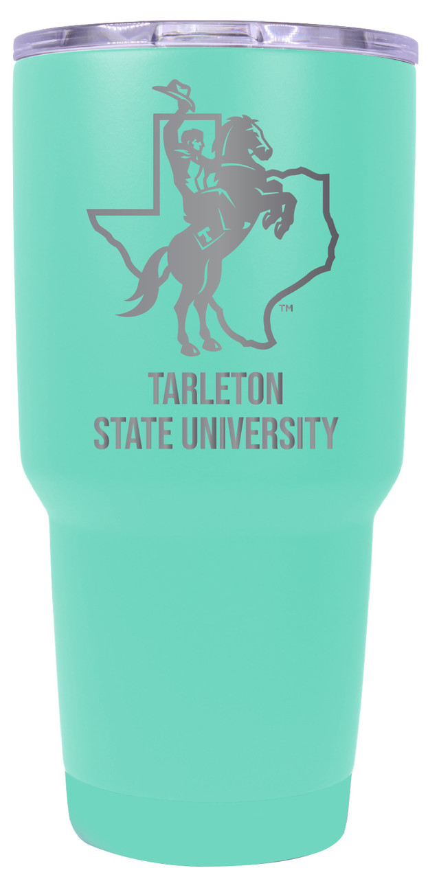 Tarleton State University 24 oz Insulated Tumbler Etched - Seafoam