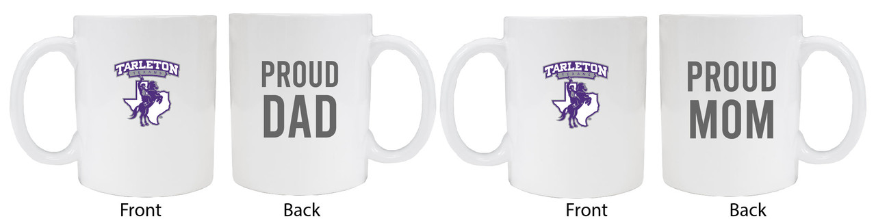 Tarleton State University Proud Mom And Dad White Ceramic Coffee Mug 2 pack (White).