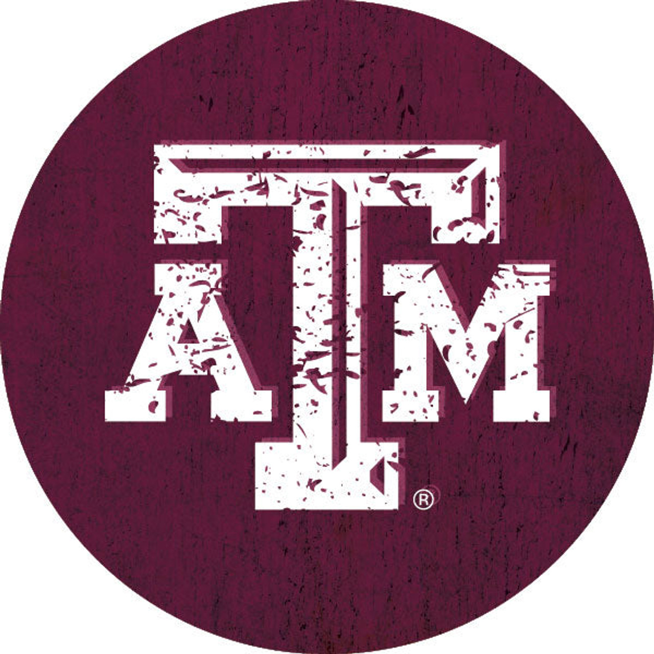 Texas A&M Aggies Distressed Wood Grain 4" Round Magnet