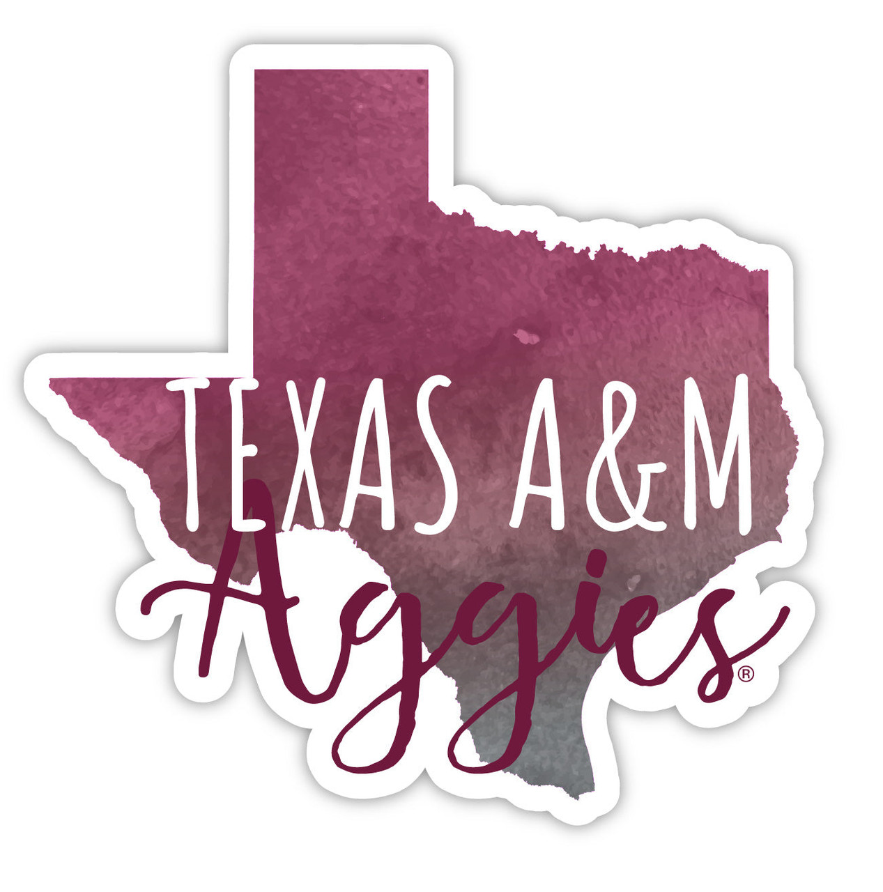 Texas A&M Aggies Floral State Die Cut Decal 4-Inch - College