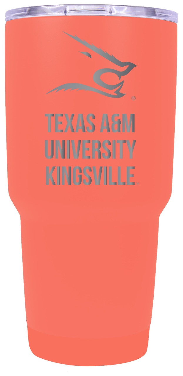 Texas A&M Kingsville Javelinas 24 oz Insulated Tumbler Etched - Coral