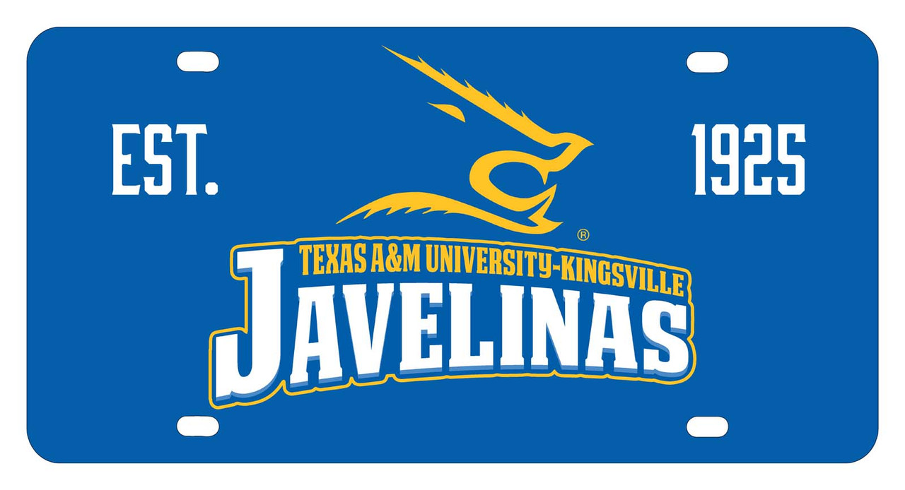 Texas A&M Kingsville Javelinas Metal License Plate