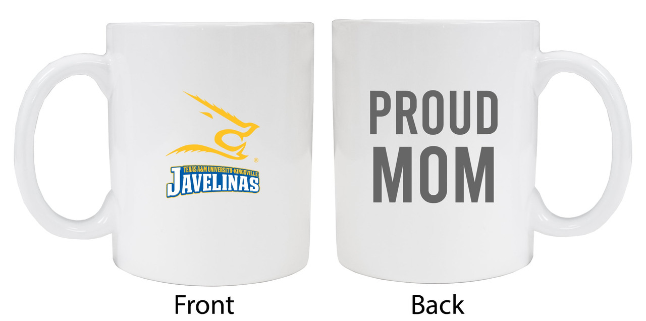 Texas A&M Kingsville Javelinas Proud Mom White Ceramic Coffee Mug 2-Pack (White).