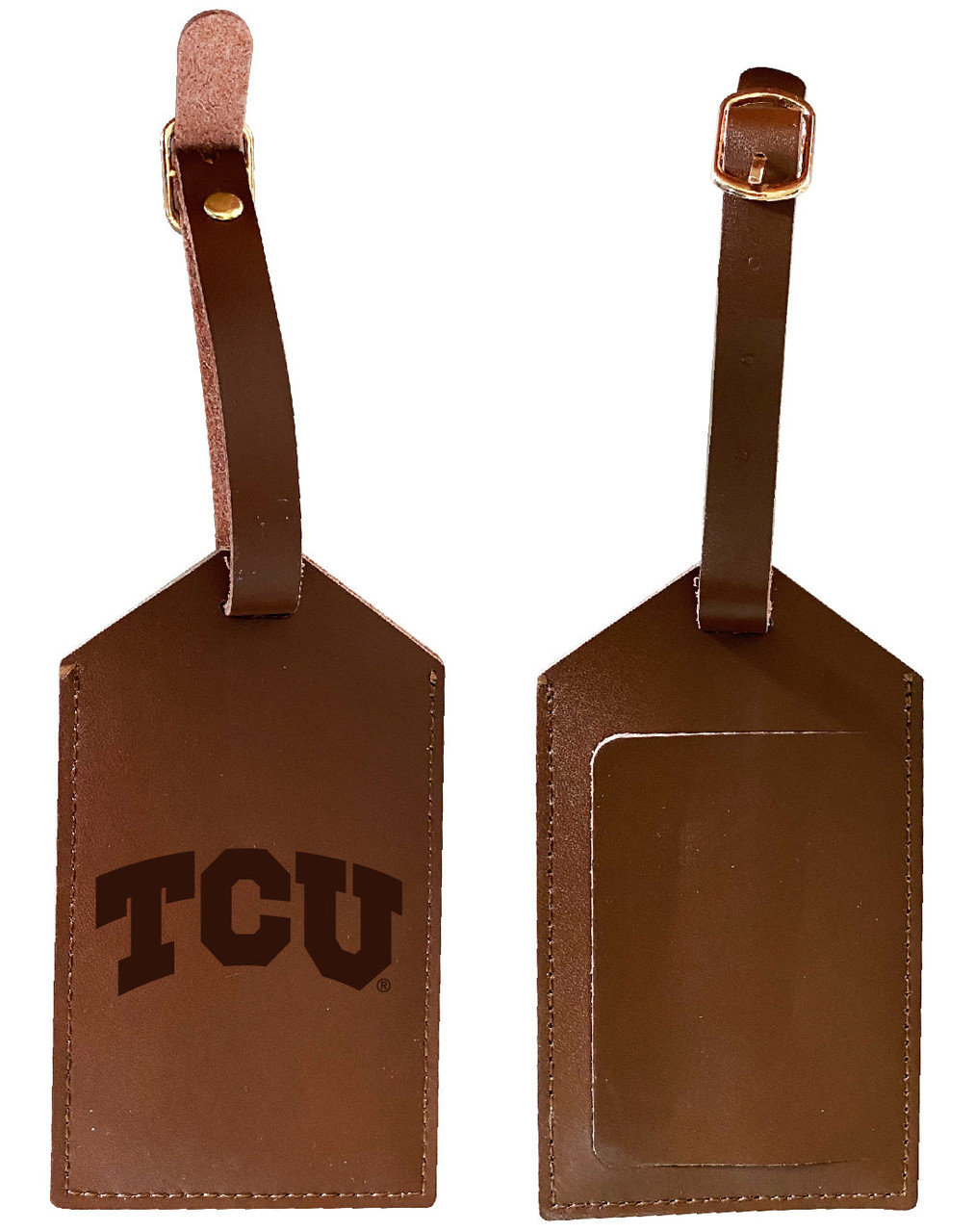 Texas Christian University Leather Luggage Tag Engraved