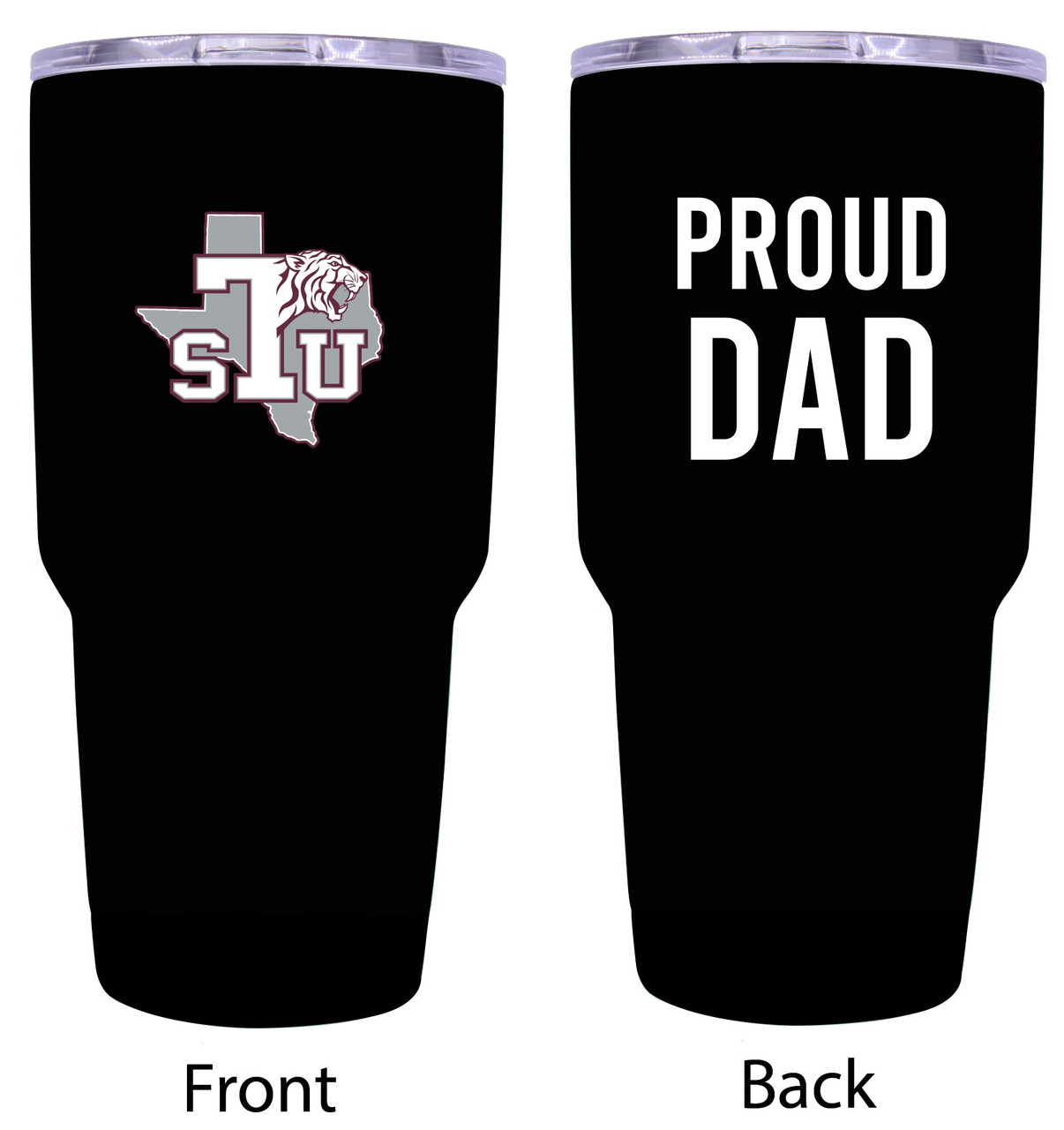Texas Southern University Proud Dad 24 oz Insulated Stainless Steel Tumblers Black.