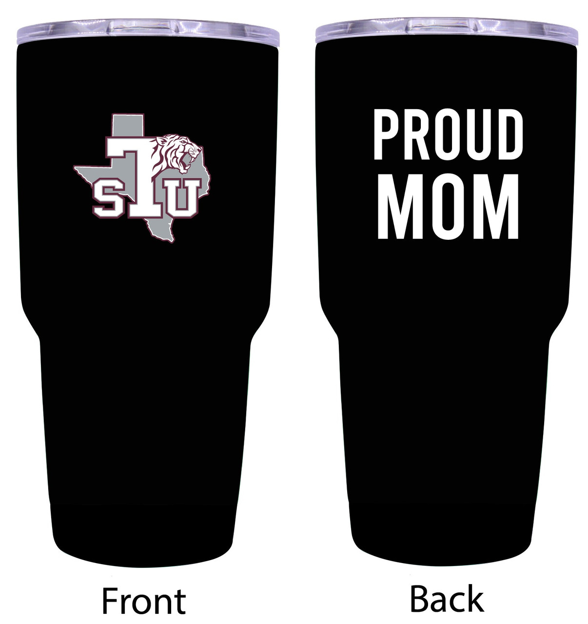 Texas Southern University Proud Mom 24 oz Insulated Stainless Steel Tumblers Black.